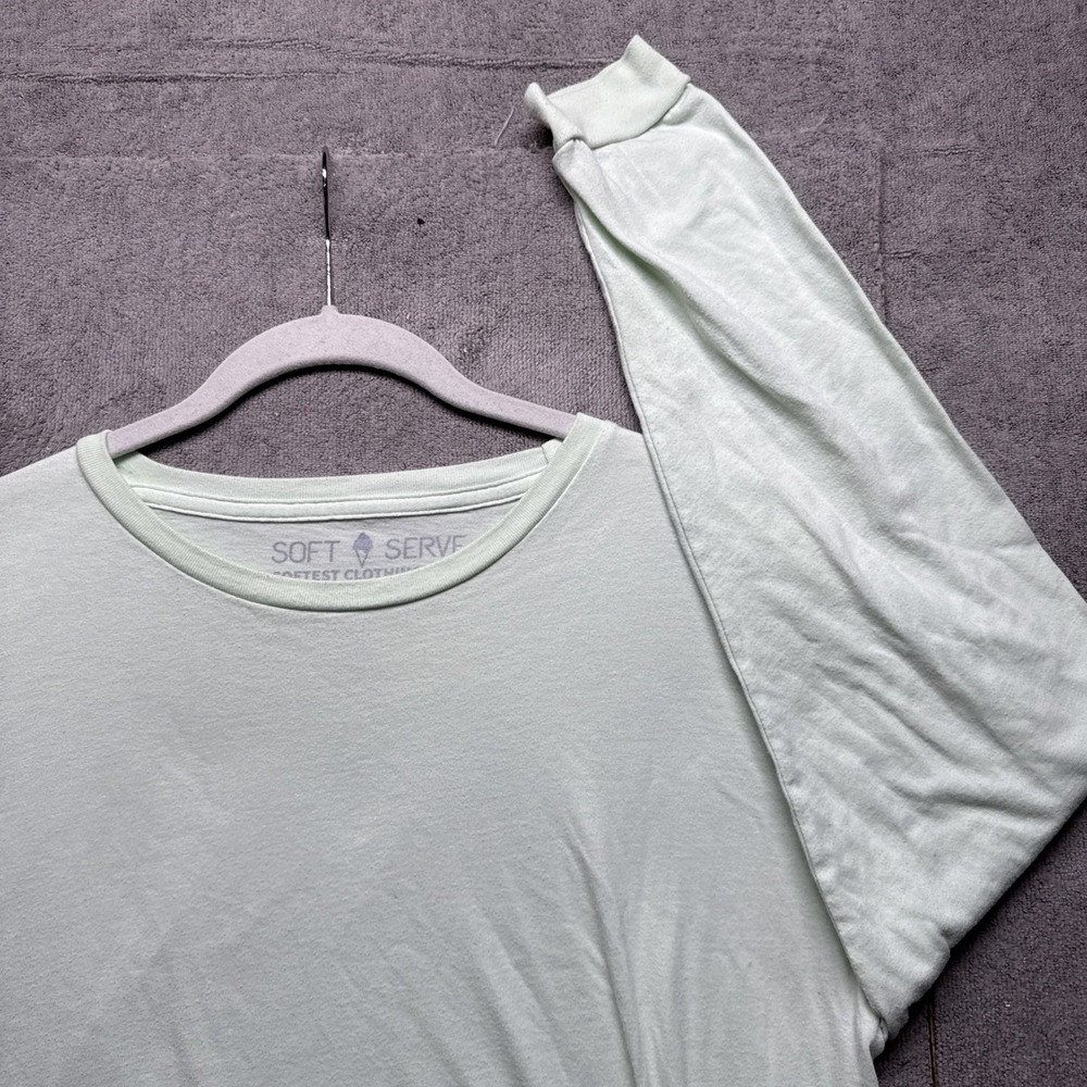 Soft Serve Green Long Sleeve T Shirt Medium Organic Cotton Top Lightweight